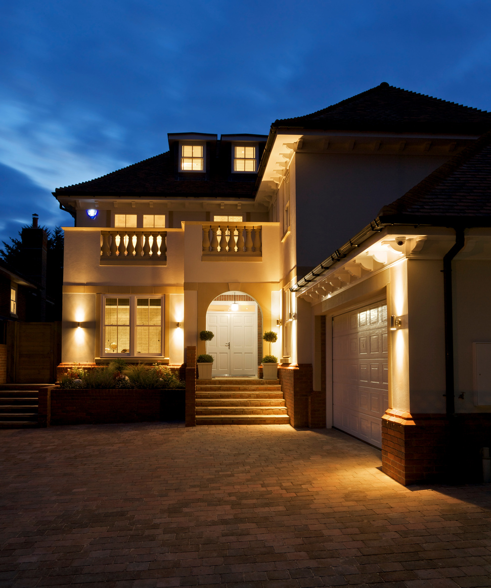 luxury house at night